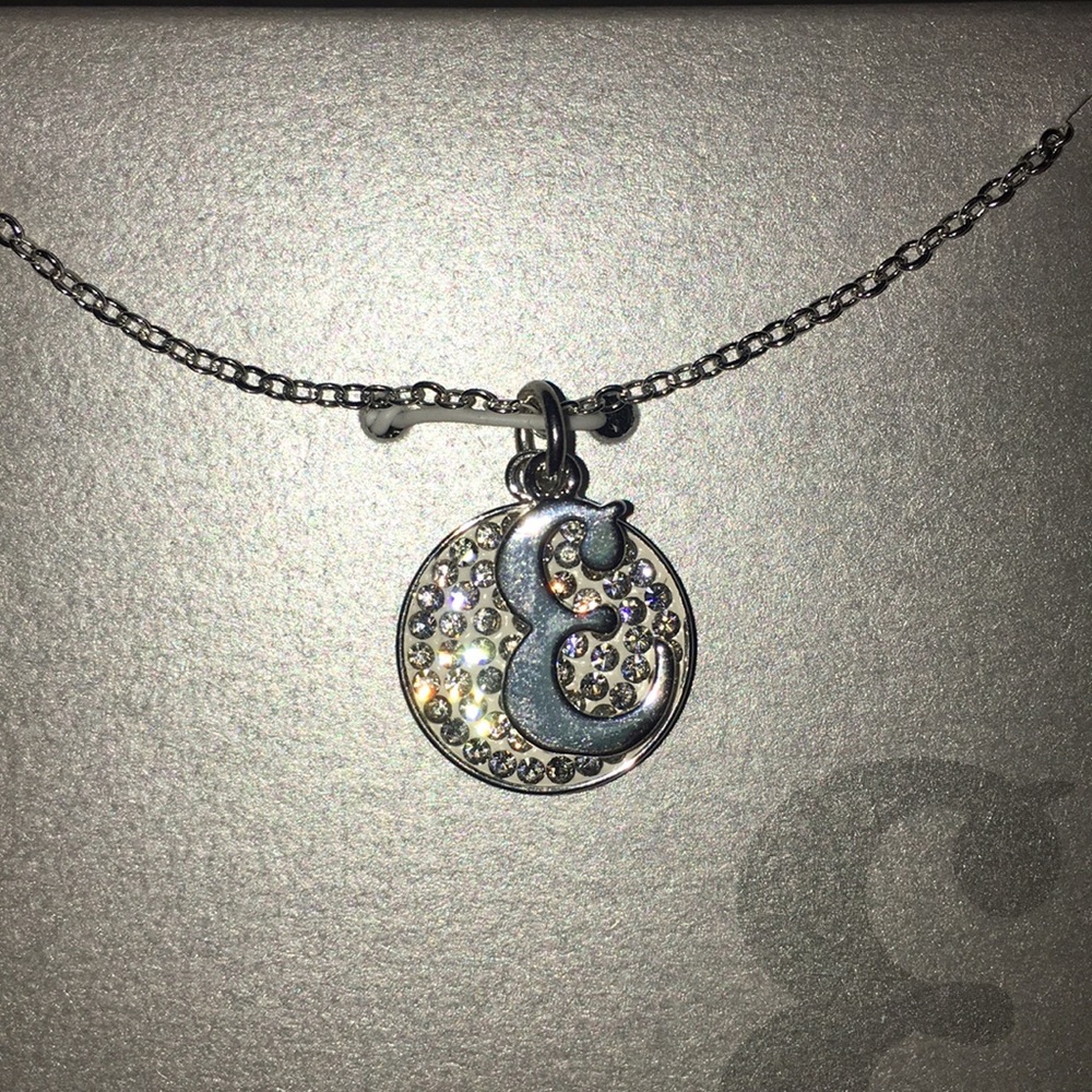crystal 'e' necklace